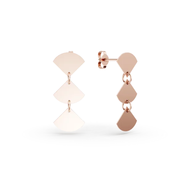 Cercei geometrici din aur roz