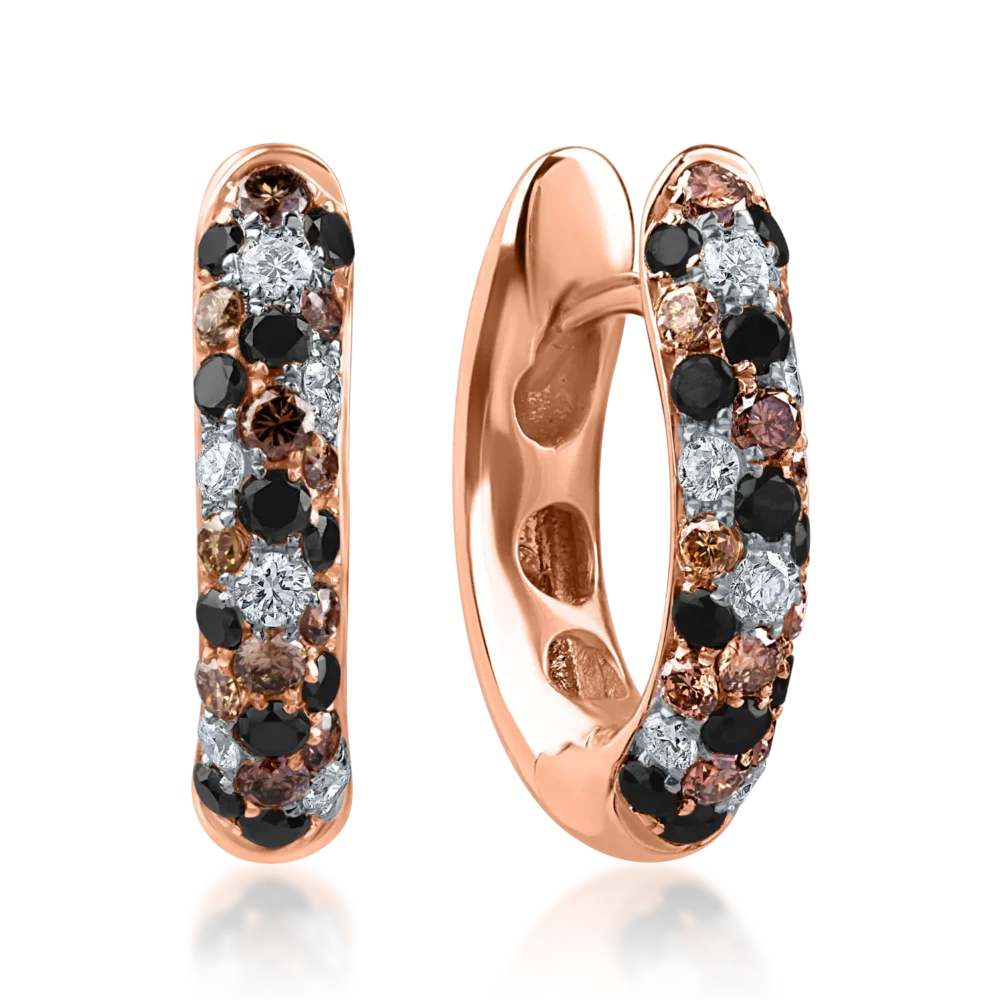 Cercei hoop din aur roz cu diamante de 0.6ct