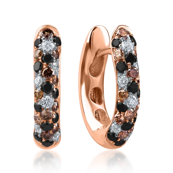 Cercei hoop din aur roz cu diamante de 0.6ct