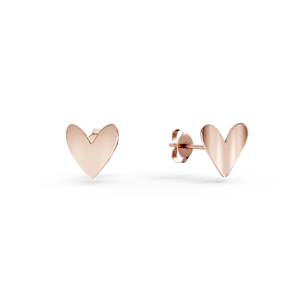 Cercei inimi din aur roz