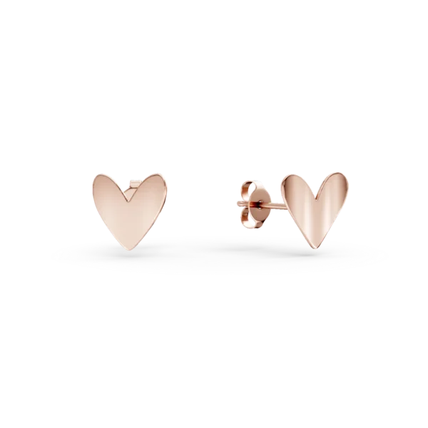Cercei inimi din aur roz