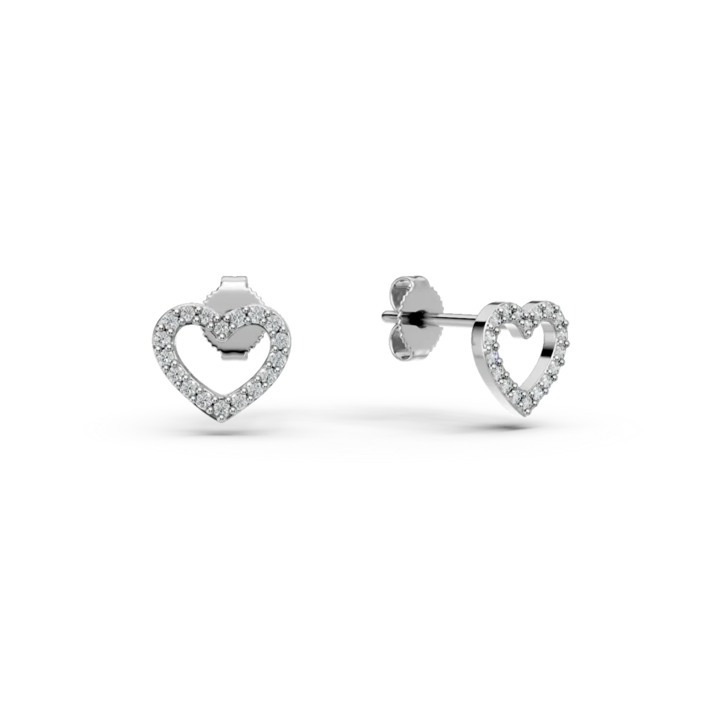 Cercei inimioara din aur alb