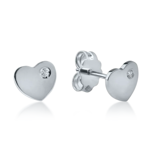 Cercei inimioare din aur alb pentru copii