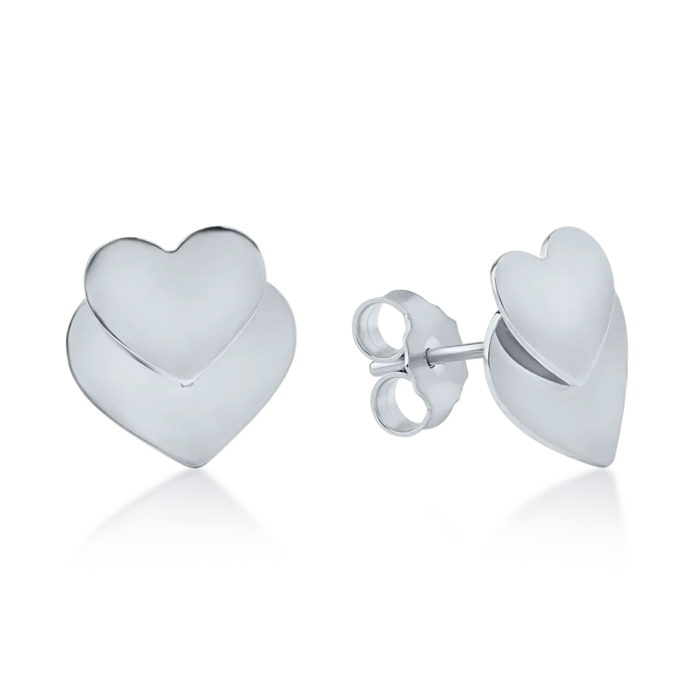 Cercei inimioare din aur alb