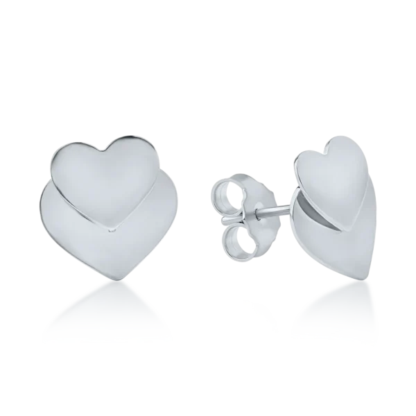 Cercei inimioare din aur alb