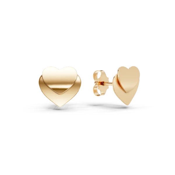 Cercei inimioare din aur galben