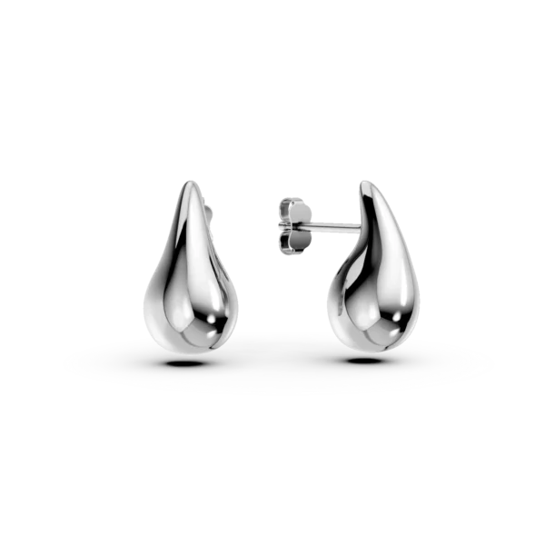 Cercei lacrima din aur alb