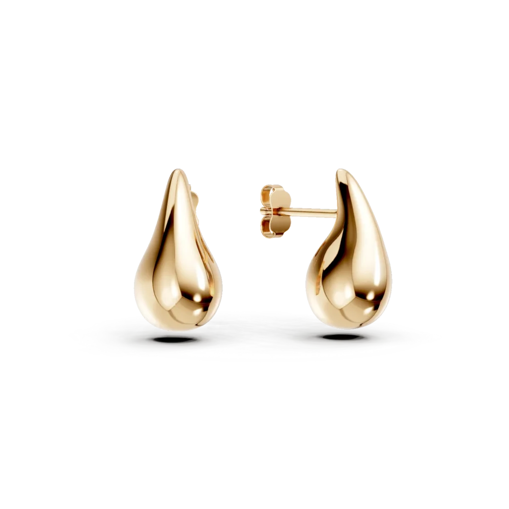 Cercei lacrima din aur galben