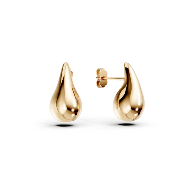 Cercei lacrima din aur galben