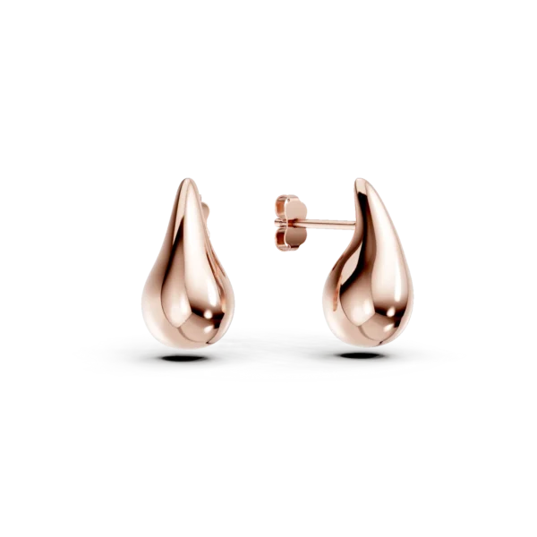 Cercei lacrima din aur roz