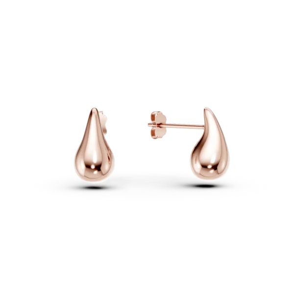 Cercei lacrima din aur roz