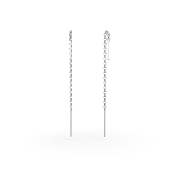 Cercei lungi din aur alb