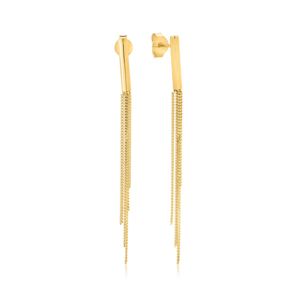 Cercei lungi din aur galben