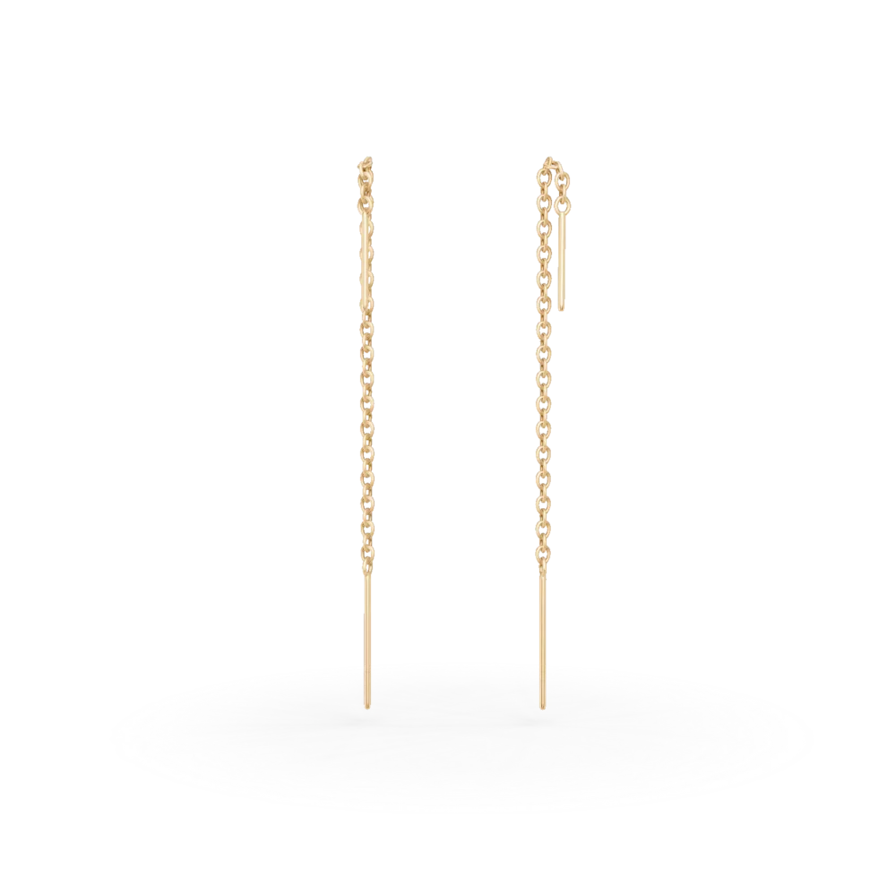 Cercei lungi din aur galben
