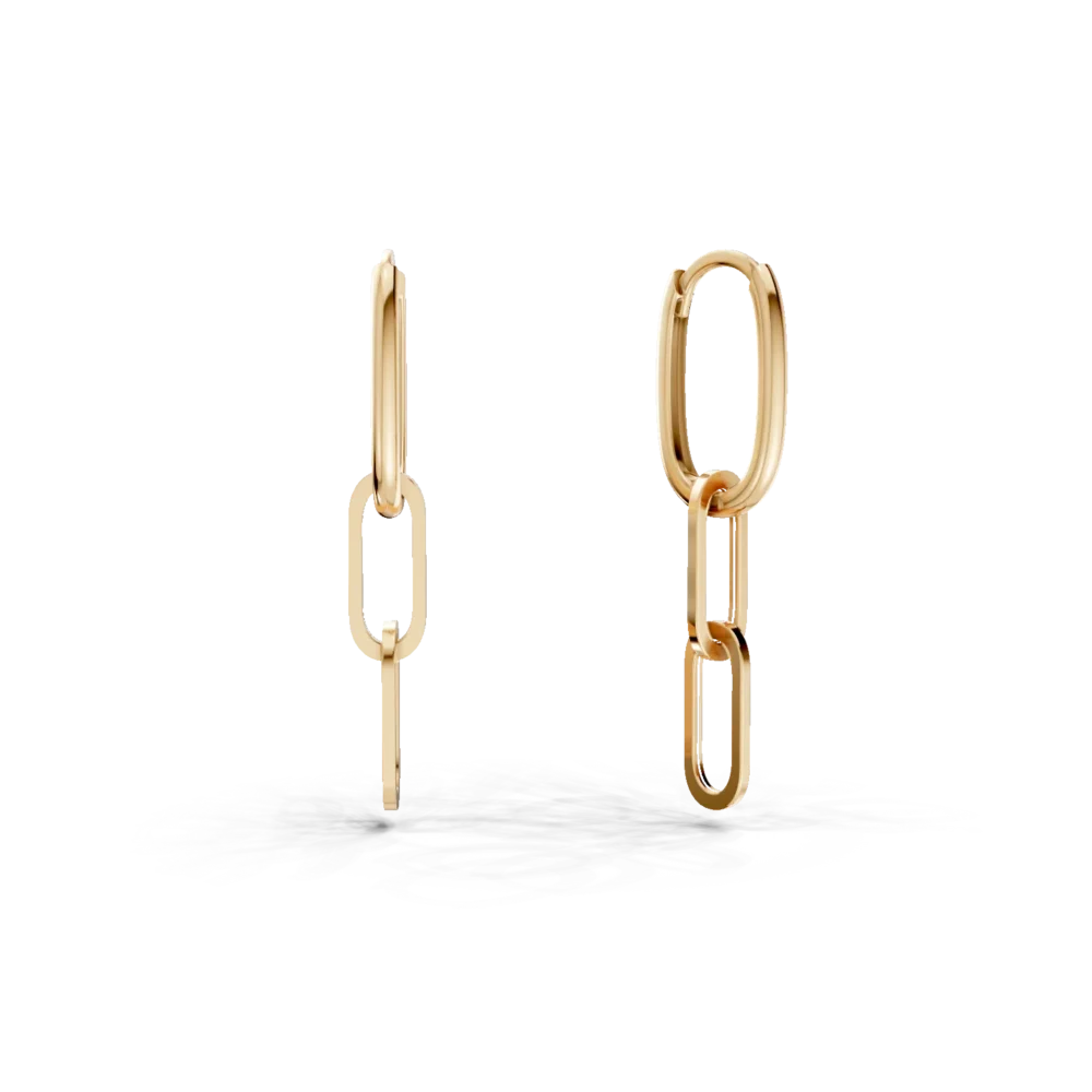 Cercei lungi din aur galben