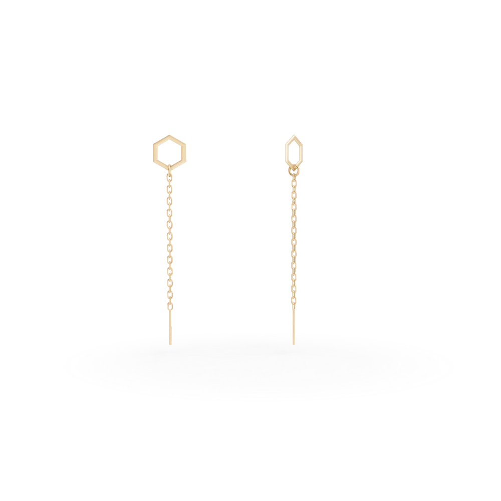 Cercei lungi din aur galben