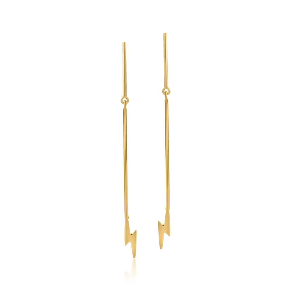 Cercei lungi din aur galben - imagine 2