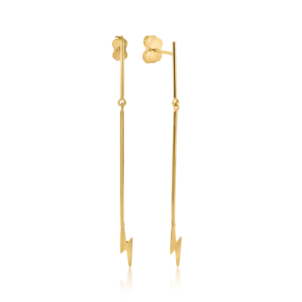 Cercei lungi din aur galben