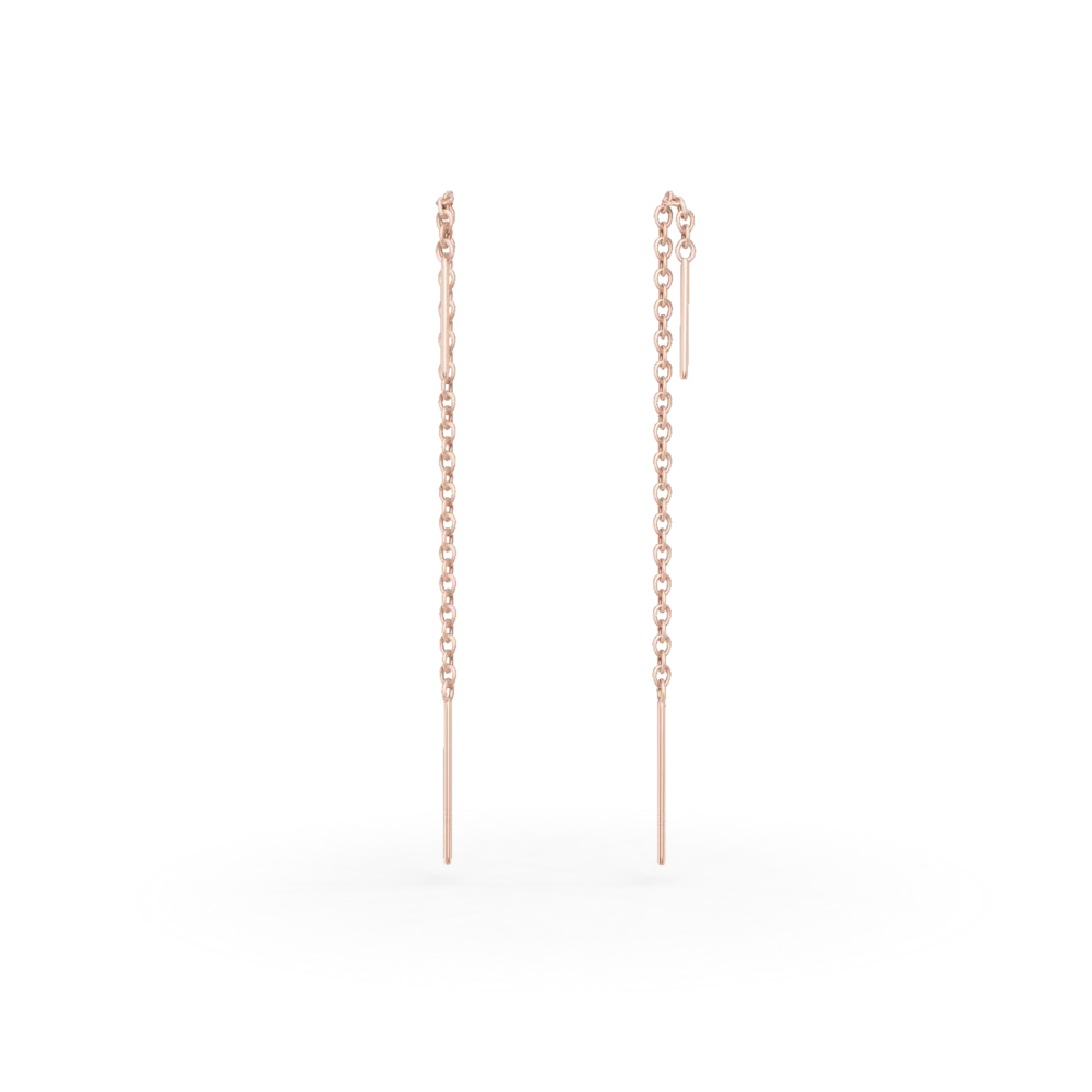 Cercei lungi din aur roz