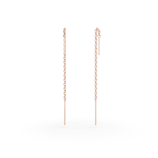 Cercei lungi din aur roz