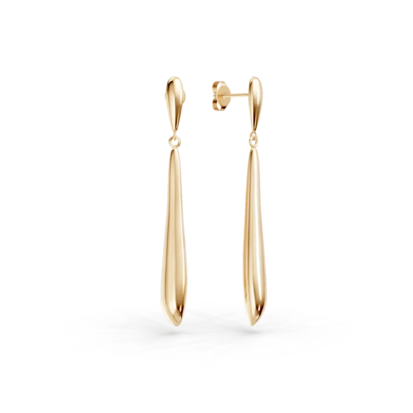 Cercei lungi minimalisti din aur galben