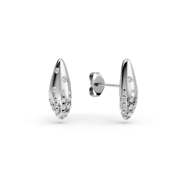 Cercei minimalisti din aur alb cu diamante de 0.48ct