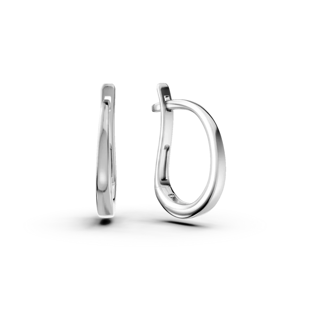 Cercei minimalisti din aur alb