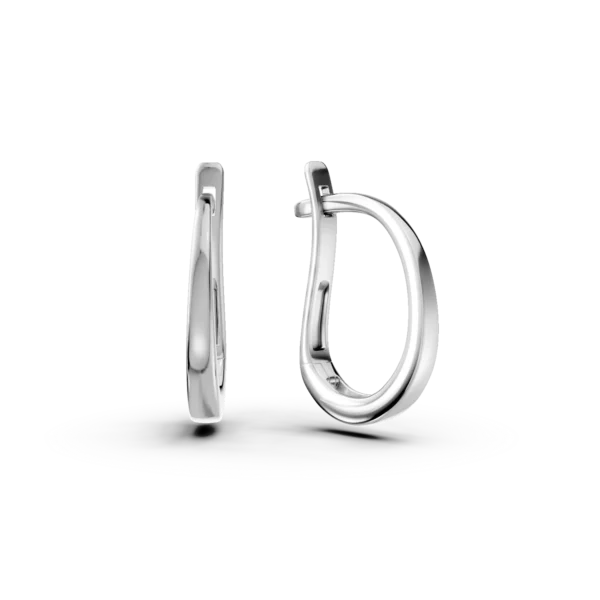 Cercei minimalisti din aur alb