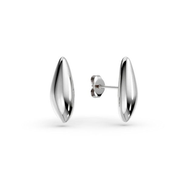 Cercei minimalisti din aur alb