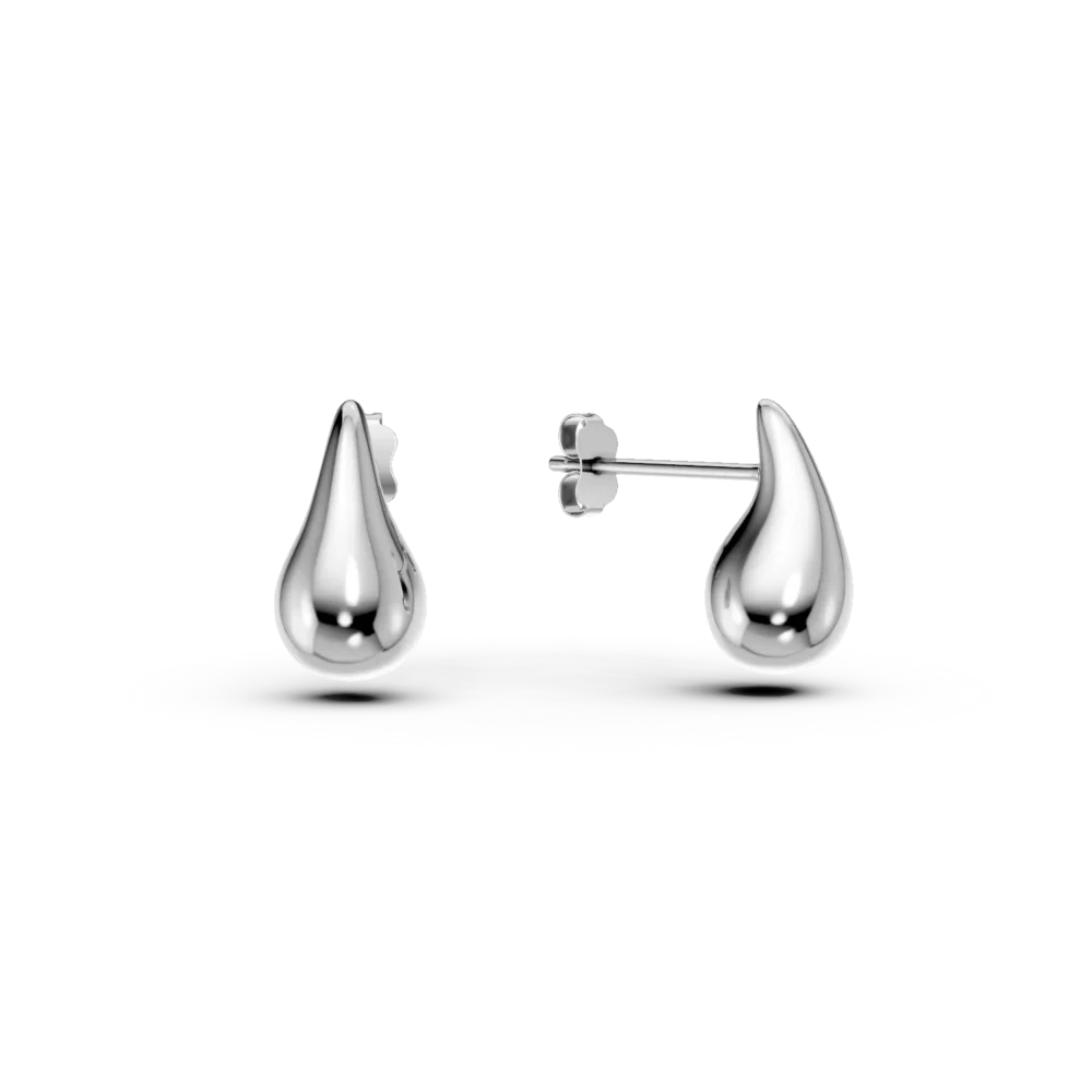 Cercei minimalisti din aur alb