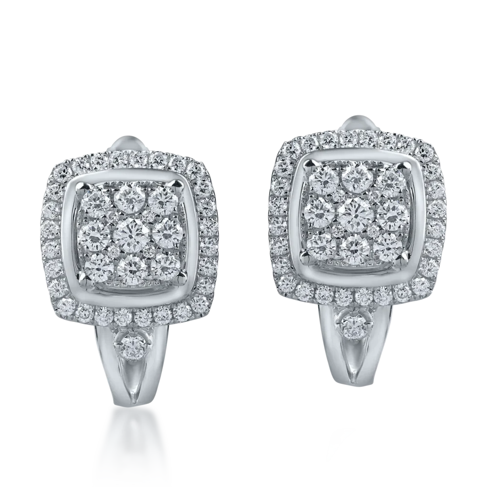 Cercei on-ear din aur alb cu diamante de 0.5ct - imagine 2