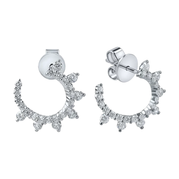 Cercei on ear din aur alb cu diamante de 1.1ct