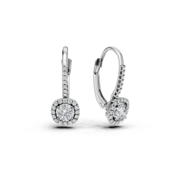 Cercei on-ear din aur alb cu zirconia