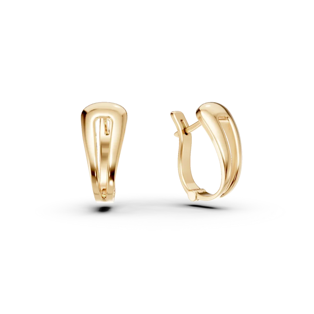 Cercei on-ear din aur galben