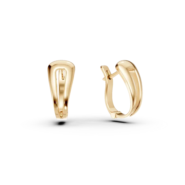 Cercei on-ear din aur galben