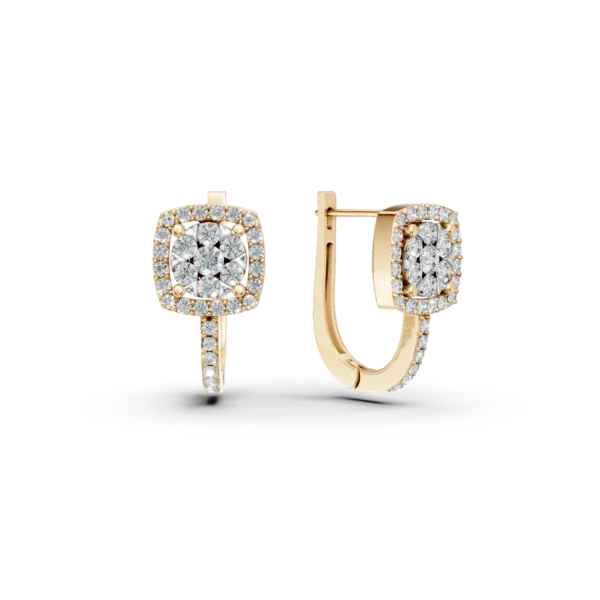 Cercei on-ear din aur galben cu diamante de 0.5ct