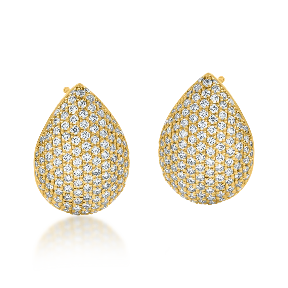 Cercei on ear din aur galben cu diamante de 1.1ct - imagine 2