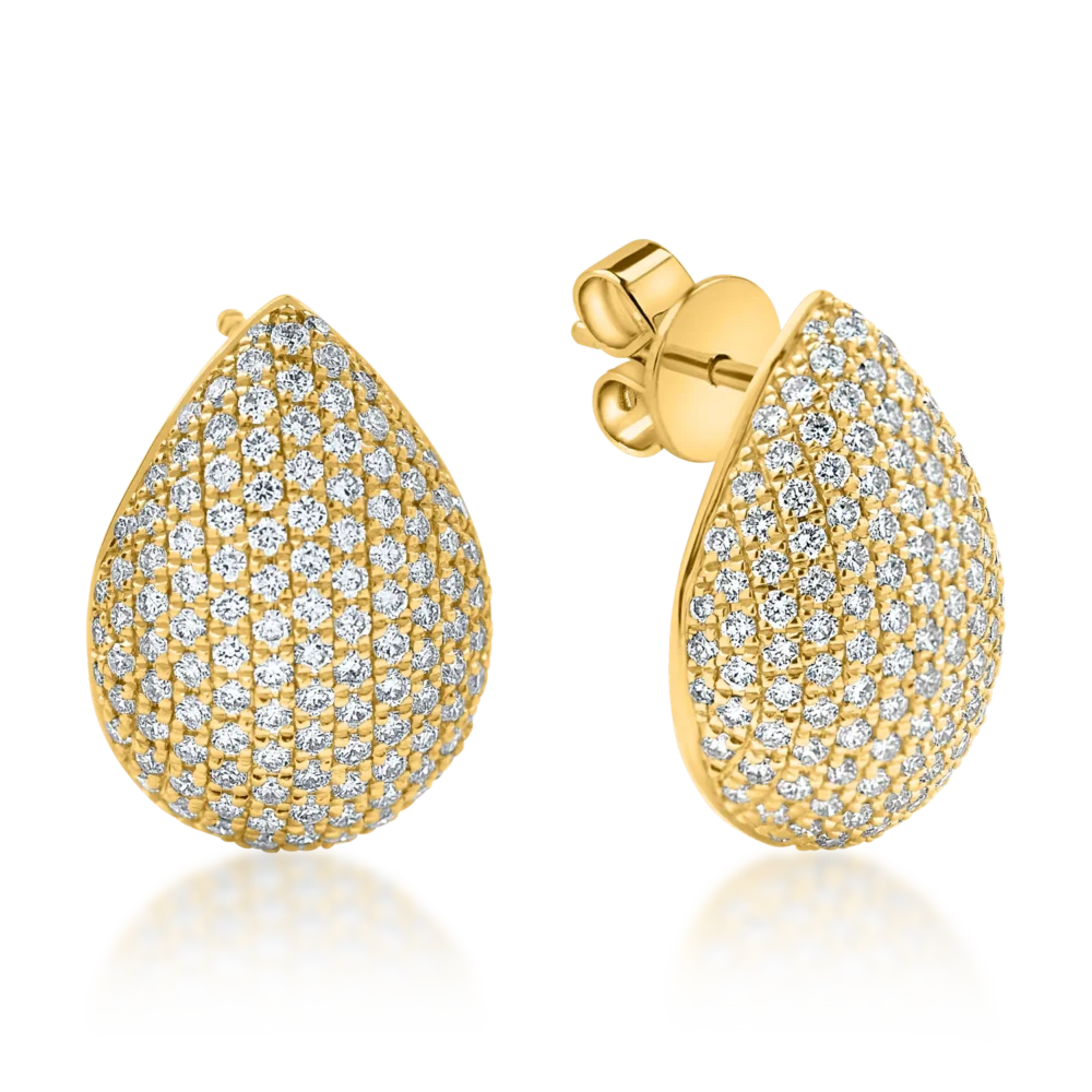 Cercei on ear din aur galben cu diamante de 1.1ct