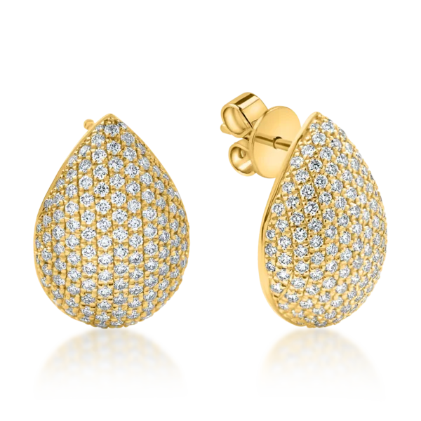 Cercei on ear din aur galben cu diamante de 1.1ct