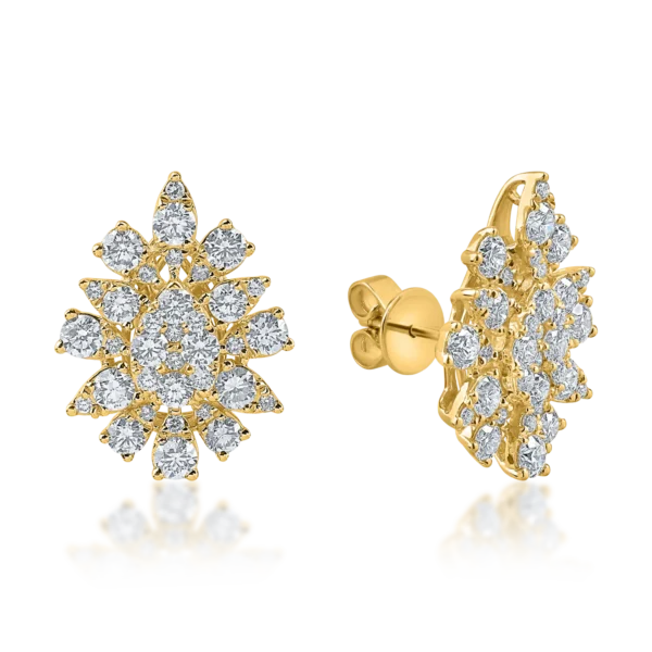 Cercei on ear din aur galben cu diamante de 2.4ct