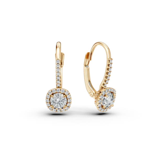 Cercei on-ear din aur galben cu zirconia