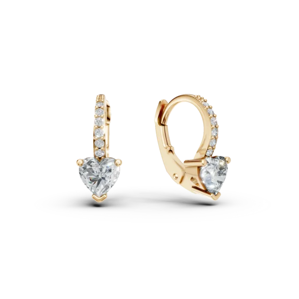 Cercei on-ear din aur galben cu zirconia