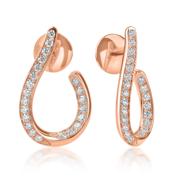 Cercei on-ear din aur roz cu diamante de 0.7ct