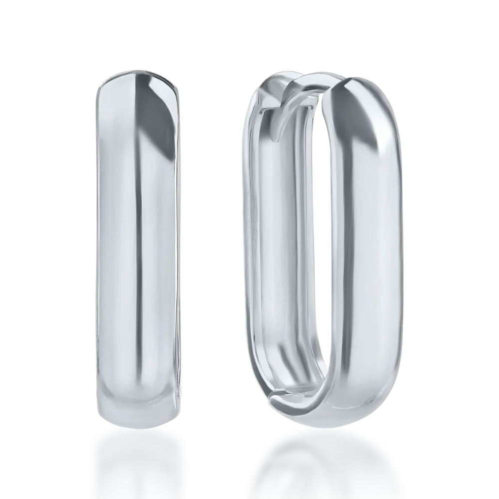 Cercei ovali din aur alb