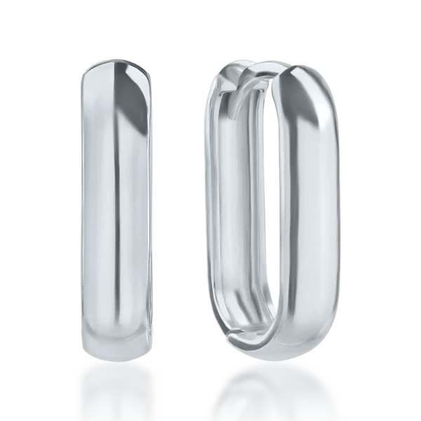 Cercei ovali din aur alb