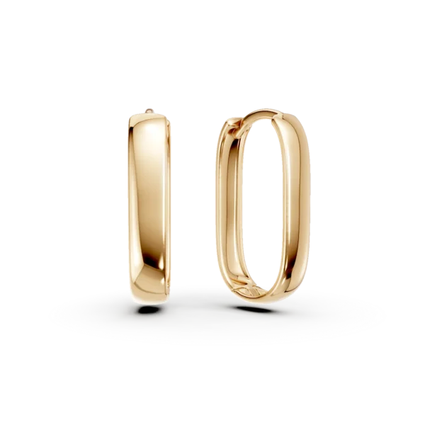 Cercei ovali din aur galben