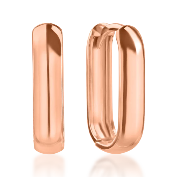 Cercei ovali din aur roz