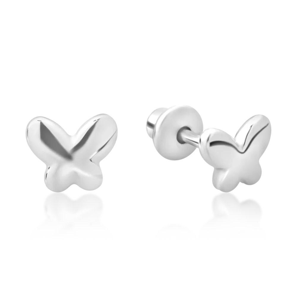 Cercei pentru copii cu fluturasi din aur alb