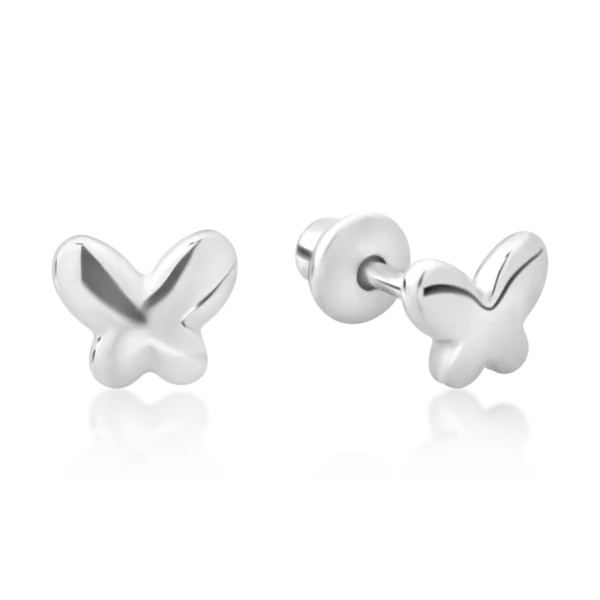 Cercei pentru copii cu fluturasi din aur alb