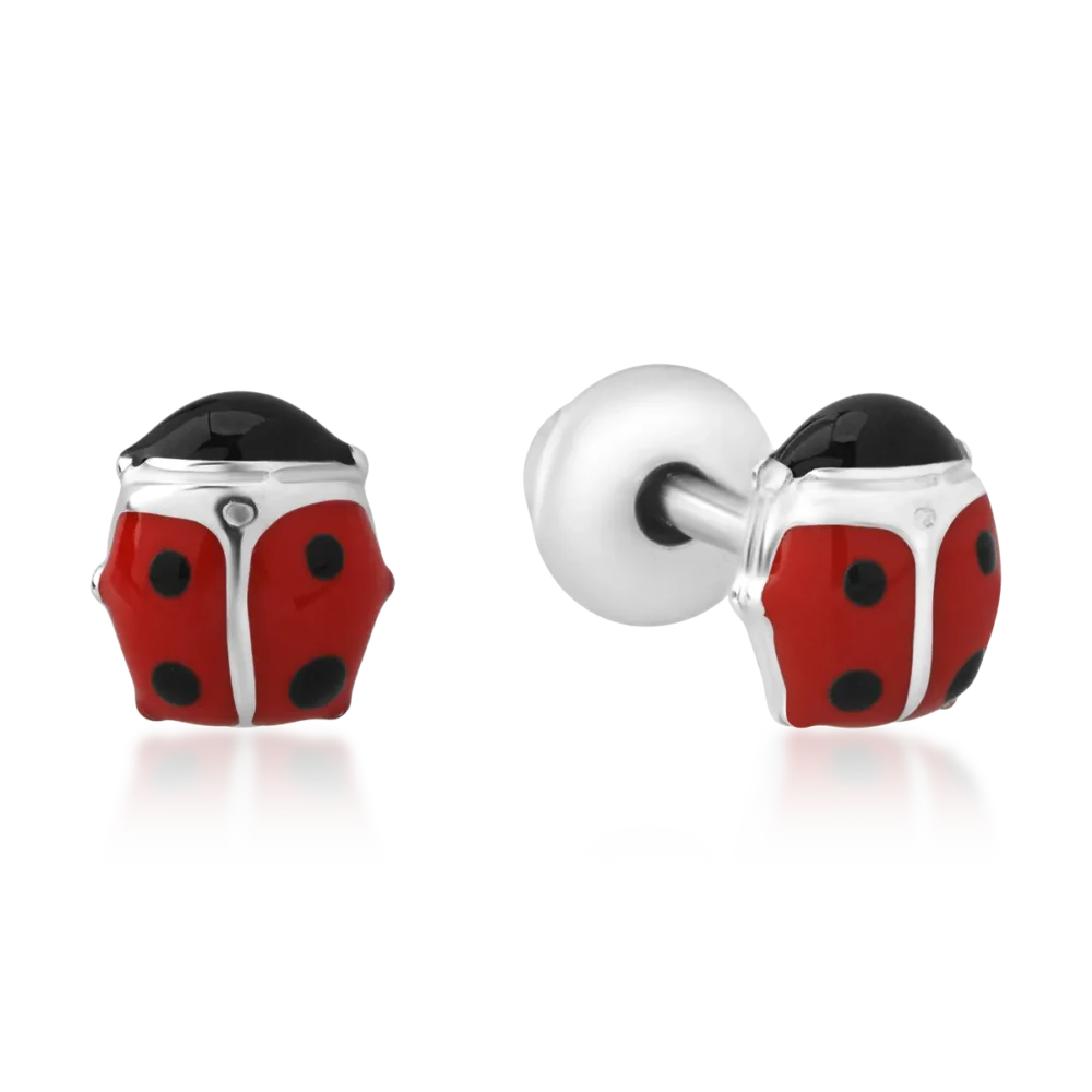 Cercei pentru copii cu gargarite din aur alb